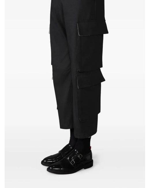 Thom Browne Black Cargo Zip-Detail Straight-Leg Trousers for men