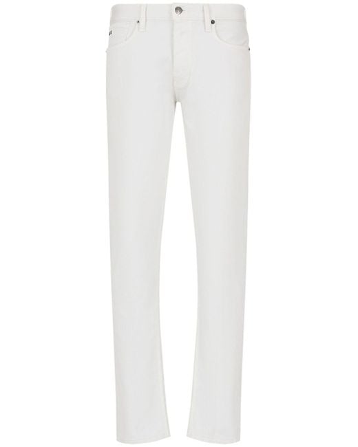 Emporio Armani White J75 Low-rise Slim Jeans for men