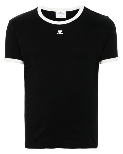 Courreges Contrast T-Shirt in Black für Herren