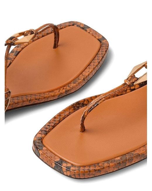 Jimmy Choo Brown Onyxia Leather Sandals
