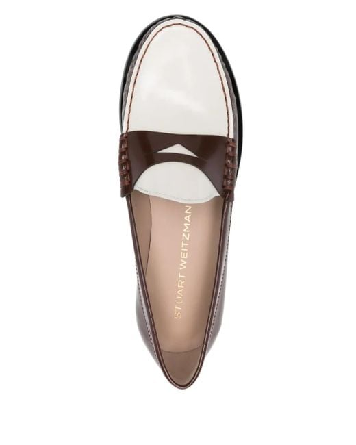 Stuart Weitzman Brown Elegant Leather Loafers For