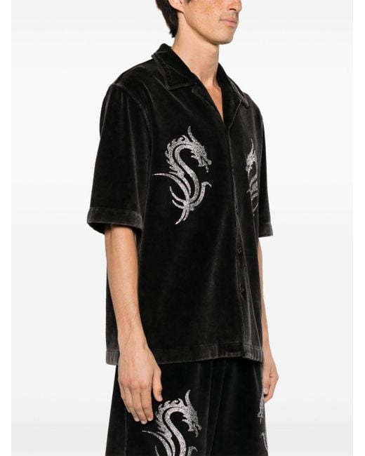 Alexander Wang Dragon Hotfix Fluwelen Shirts in het Black