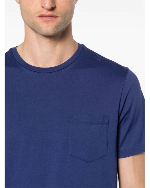 Ralph Lauren Collection Blue Chest Pocket Cotton T-shirt for men