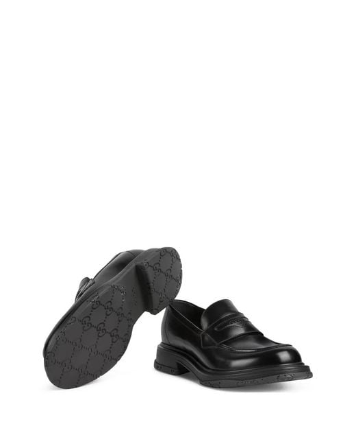 Gucci Black Logo-Detail Loafers for men