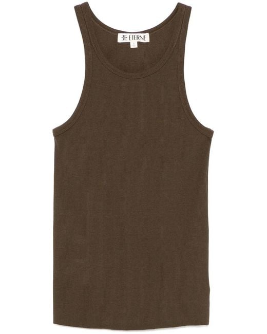 ÉTERNE Geribbelde Tanktop in het Brown
