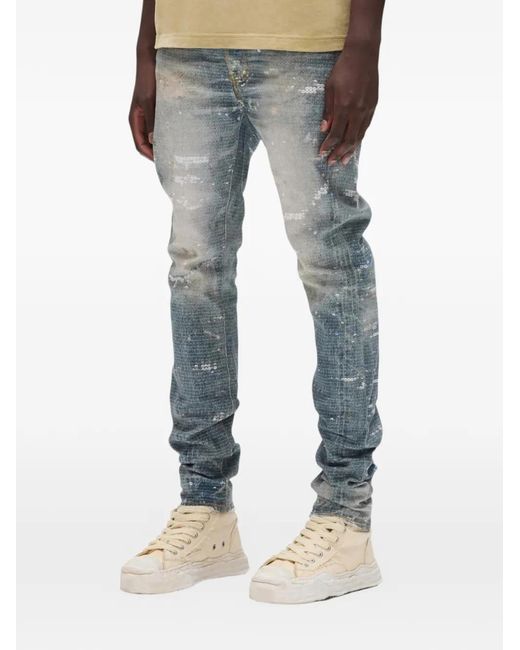 Purple Brand Blue Jean Slim Brodé De Sequins for men