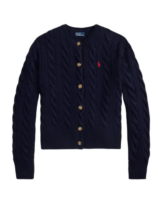 Polo Ralph Lauren Kabelgebreid Vest in het Blue