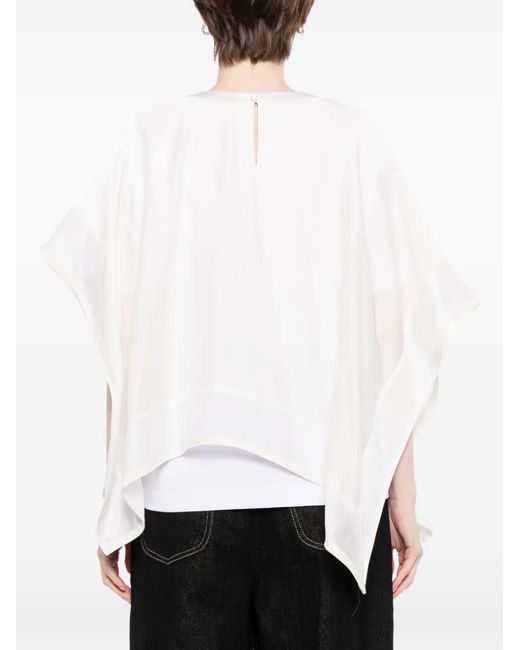 Sacai White Layered-Design Crew-Neck Top