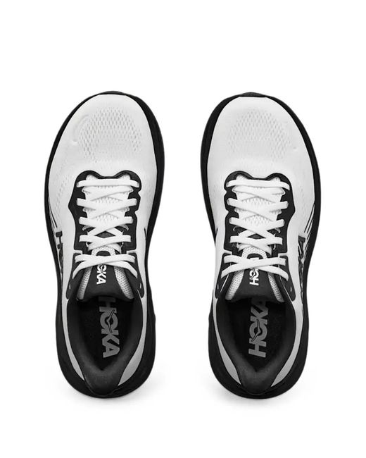 Hoka One One White Clifton 11 Lace-Up Sneakers for men