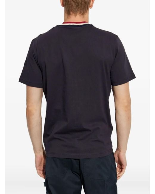 Moncler T-Shirt mit Logo-Applikation in Blue für Herren