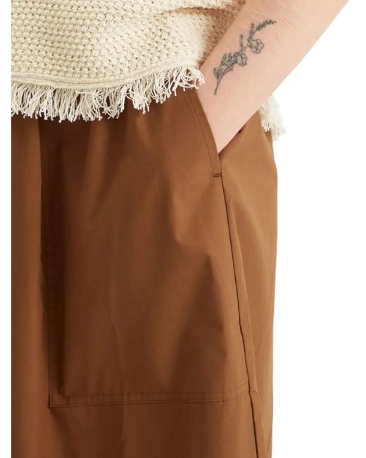 Gonna Con Vita Elasticizzata E Tasche Laterali di Studio Nicholson in Brown