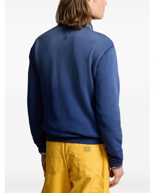Polo Ralph Lauren Blue Crest-print Jersey Sweatshirt for men