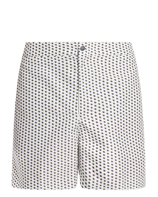 CHE White Abstract Pattern Swim Shorts for men