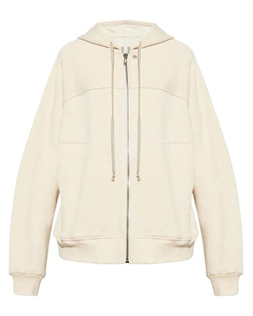 Rick Owens Natural Zip-Up Hoodie for men