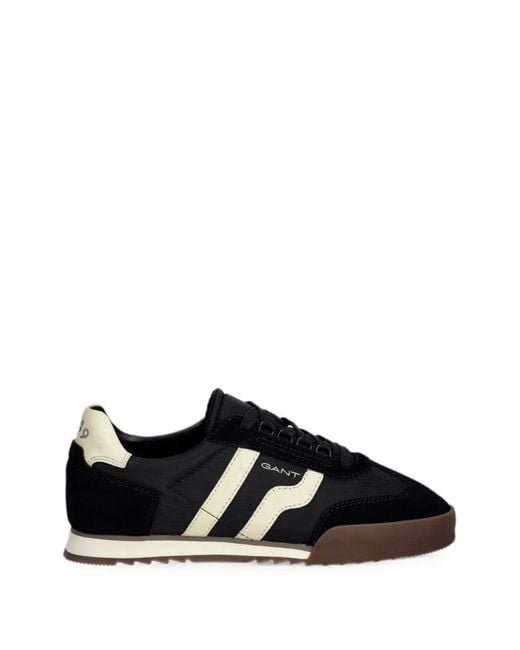 Gant Black Baylle Suede-Panelled Lace-Up Sneakers for men
