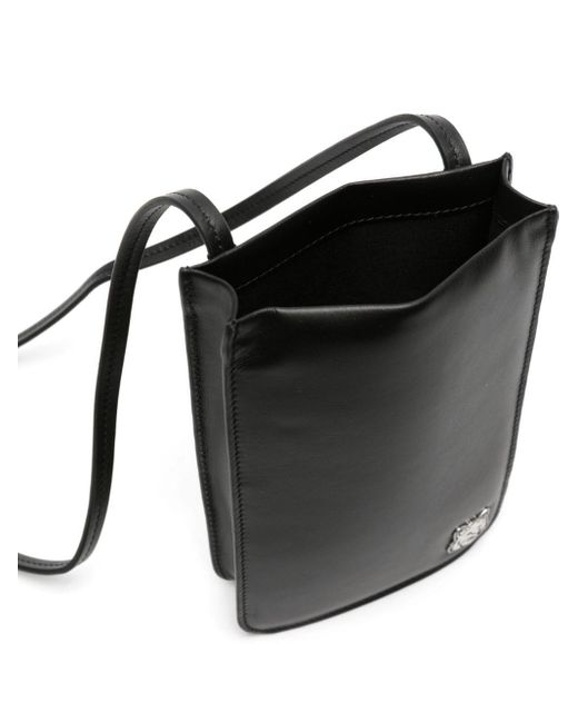 Maison Kitsuné Black Fox Head Leather Messenger Bag for men