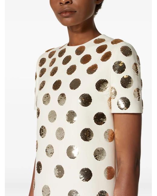 Valentino Garavani Natural Sequin-Embellished Dress