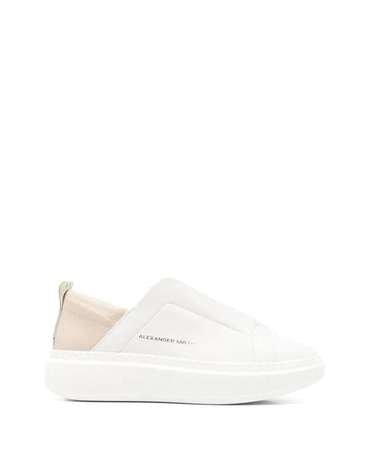 Alexander Smith White Wembley Slip-On Sneakers