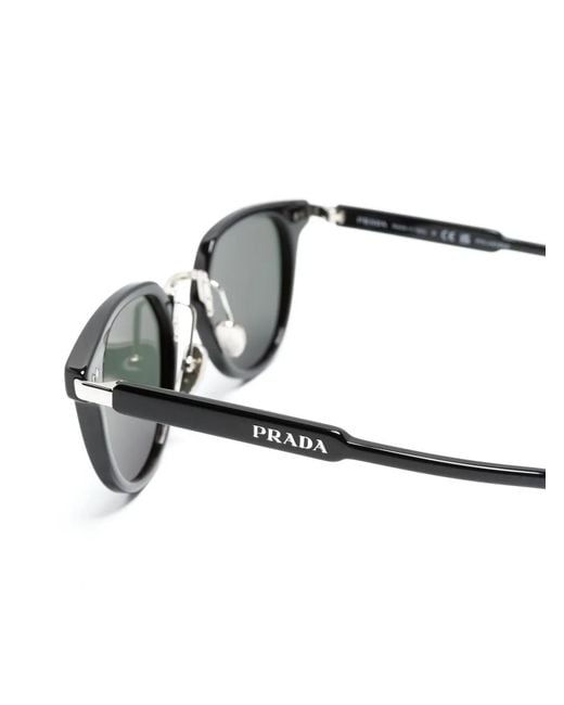 Prada Gray Round-Frame Tinted Sunglasses for men