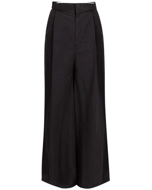 Maison Margiela Black Four-Stitch Logo Palazzo Trousers