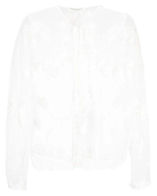 Philosophy Di Lorenzo Serafini White Embroidered-design Blouse