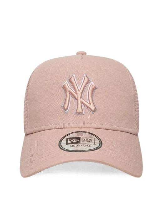 KTZ Pink Embroidered-Logo Mesh-Panel Trucker Cap for men