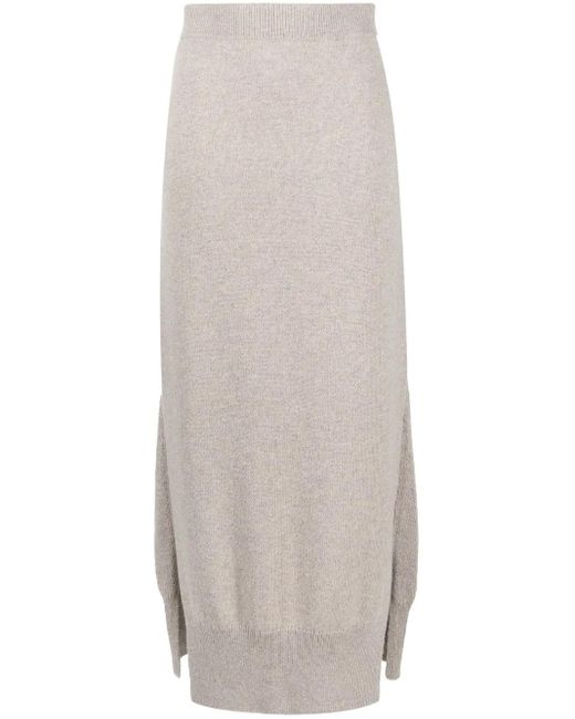 Barrie White High-Waisted Knit Skirt