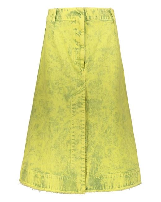Falda midi vaquera Cedric Charlier de color Yellow
