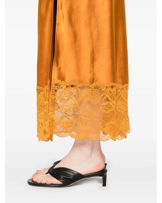 Self-Portrait Metallic Robe En Satin