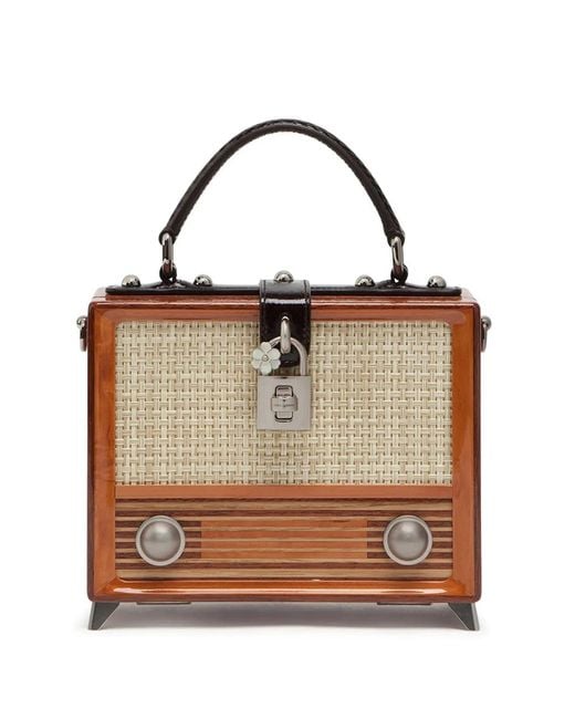 Dolce & Gabbana Brown Dolce Box Radio Top-handle Bag