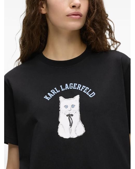 Karl Lagerfeld Black Ikon Choupette T-Shirt