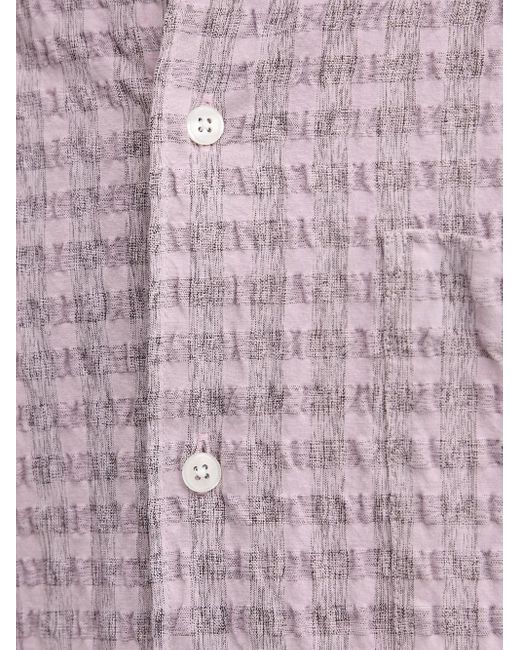 Samsøe & Samsøe Purple Textured Gingham Shirt for men