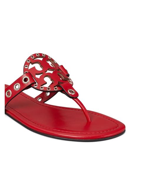 Tory Burch Red Miller Flip Flops