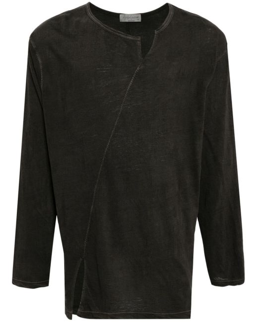 Yohji Yamamoto T-shirt Met V-hals in het Black voor heren