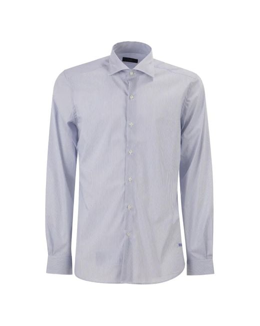 Fay Blue Striped Shirt for men