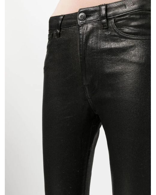 3x1 Black Coated Skinny Jeans