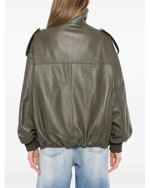 Halfboy Green Buttoned Leather Jacket