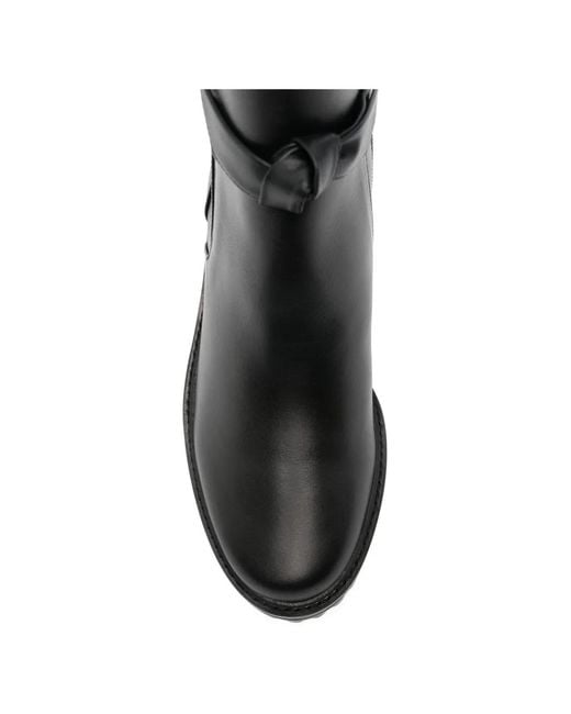 Alexandre Birman Black Clarice Knotted-Strap Ankle Boots