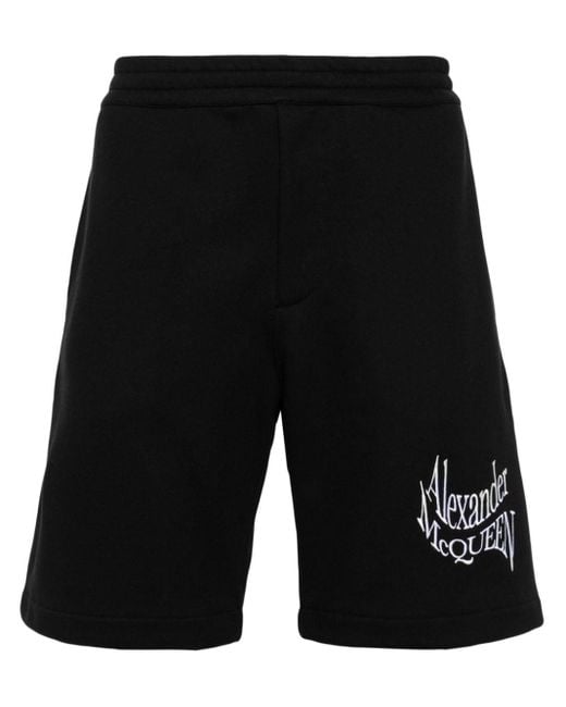 Alexander McQueen Warped shorts mit logo in Black für Herren