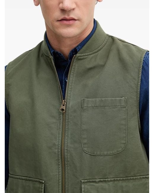 Benetton Green Multi-Pocket Gilet for men