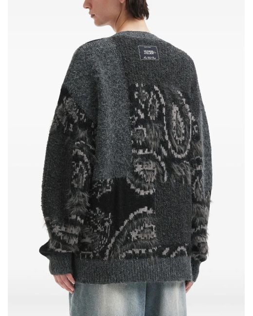Musium Div. Black V-Neck Cardigan for men