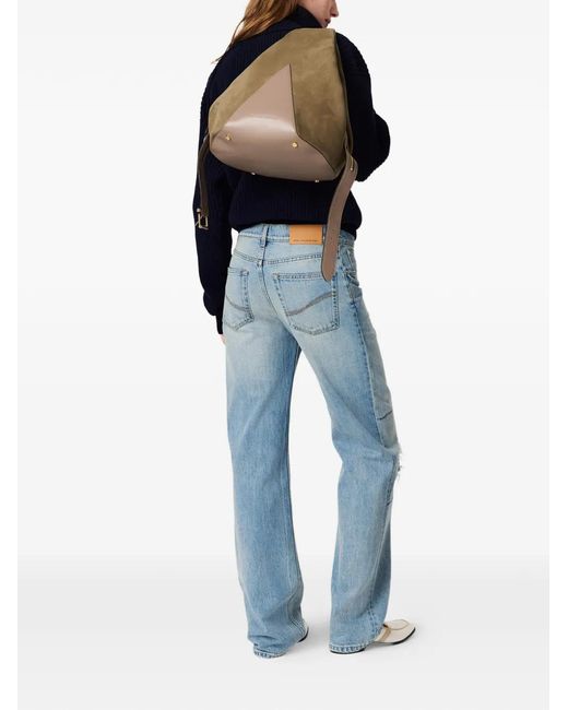 Stella McCartney Blue Distressed Patchwork Jeans