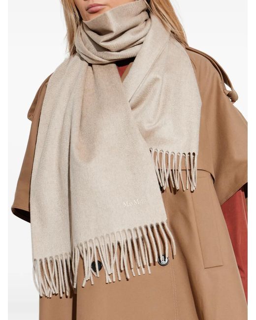 Max Mara Natural Baci Fringed Scarf