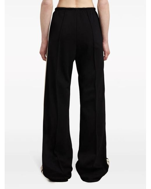 Palm Angels Black Wide-Leg Trousers With Contrasting Stripe Detail