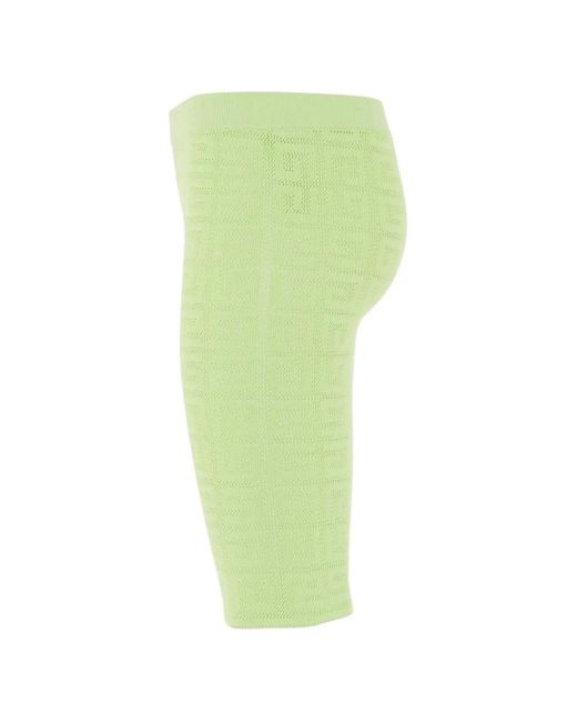 Givenchy Green 4G-Pattern Ribbed Shorts