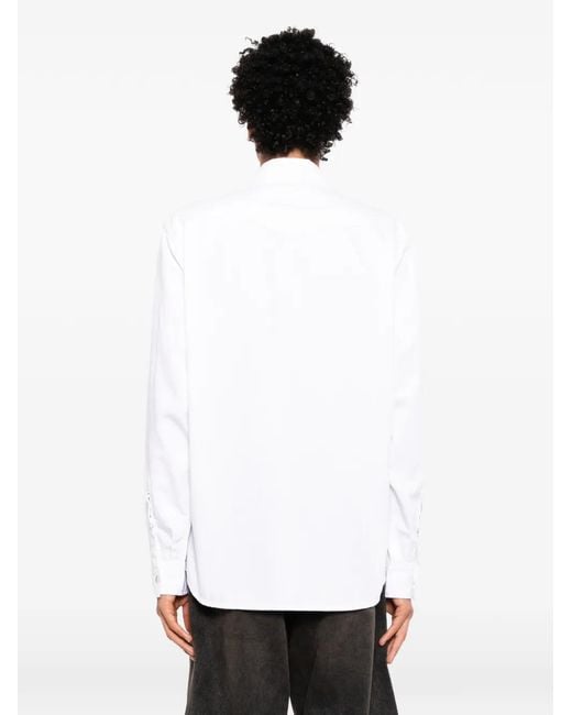 HTC White Embellished Western-Yoke Shirt for men