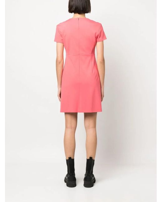 Boss Pink Square Neck Short Dress