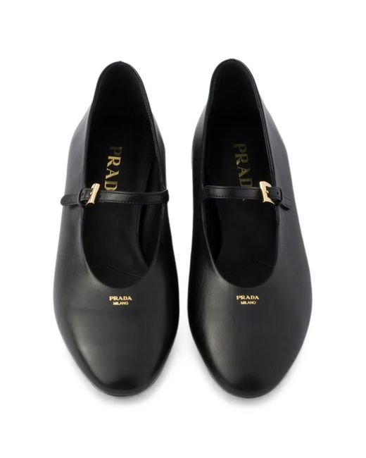 Prada White Leather Ballerinas