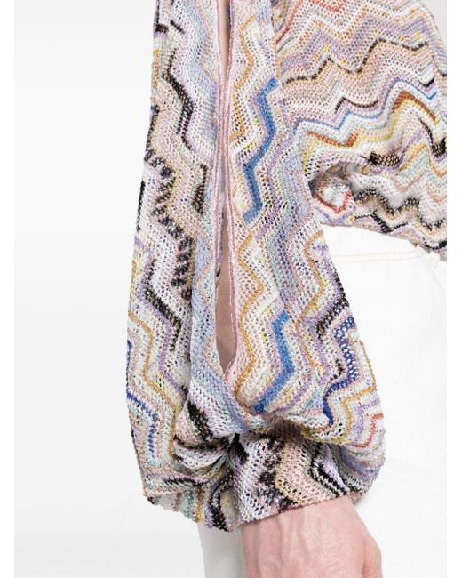 Missoni White Zigzag-woven Knitted Top