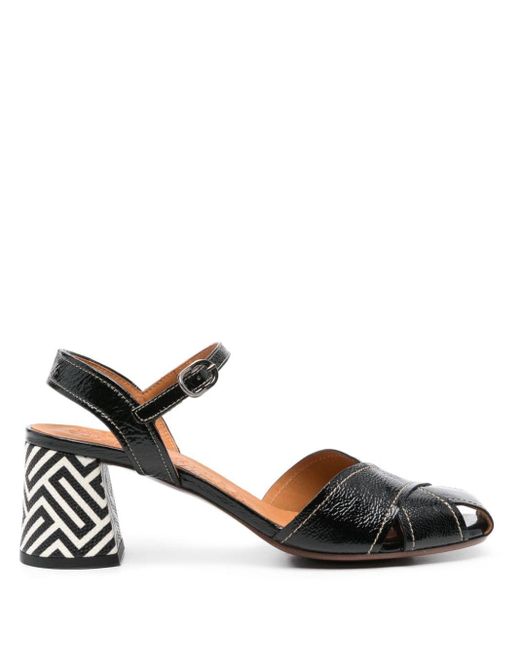 Chie Mihara Black Roley 60mm Patent Sandals